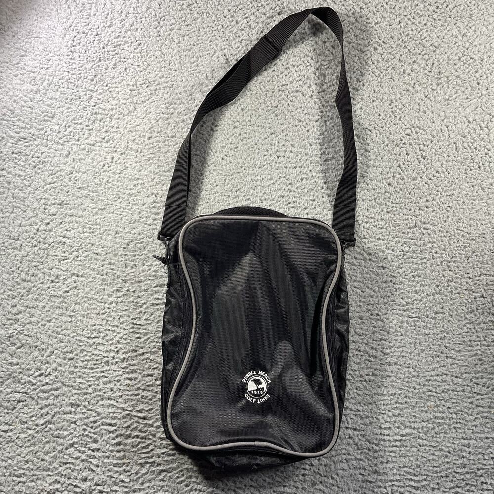 Ahead Pebble Beach Golf Links Shoe Bag Black Travel Case Strap 1919 Logo